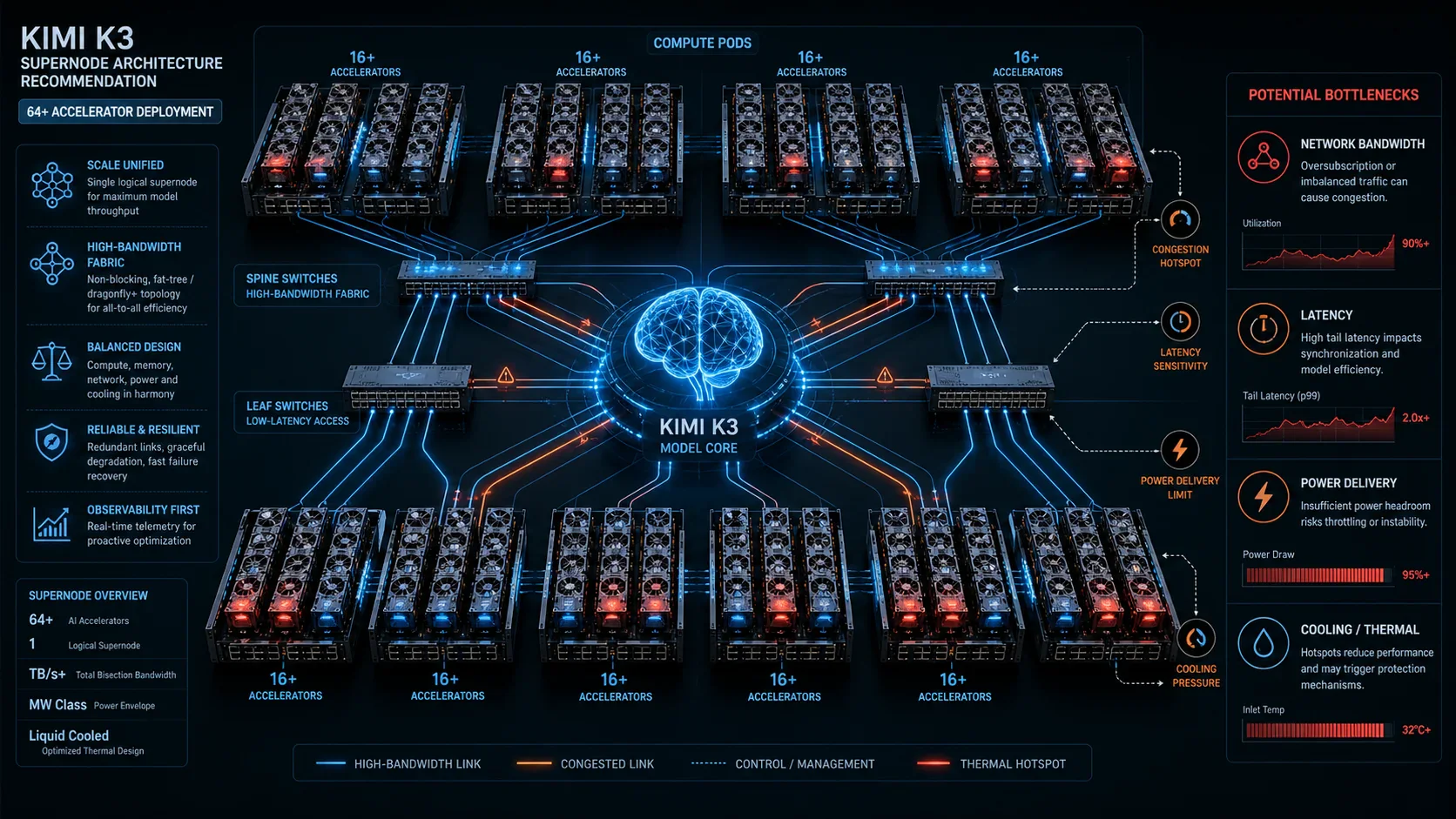 64개 이상 가속기 supernode 배포가 만들어내는 메모리·네트워크 병목